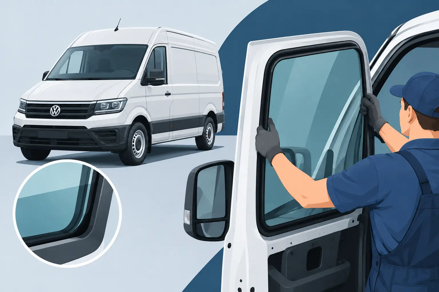 VW Crafter Door Glass Fitting Done Properly